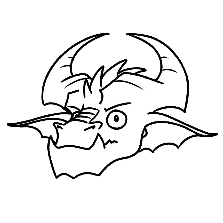 An animated GIF of the dragon breathing out a small flame.