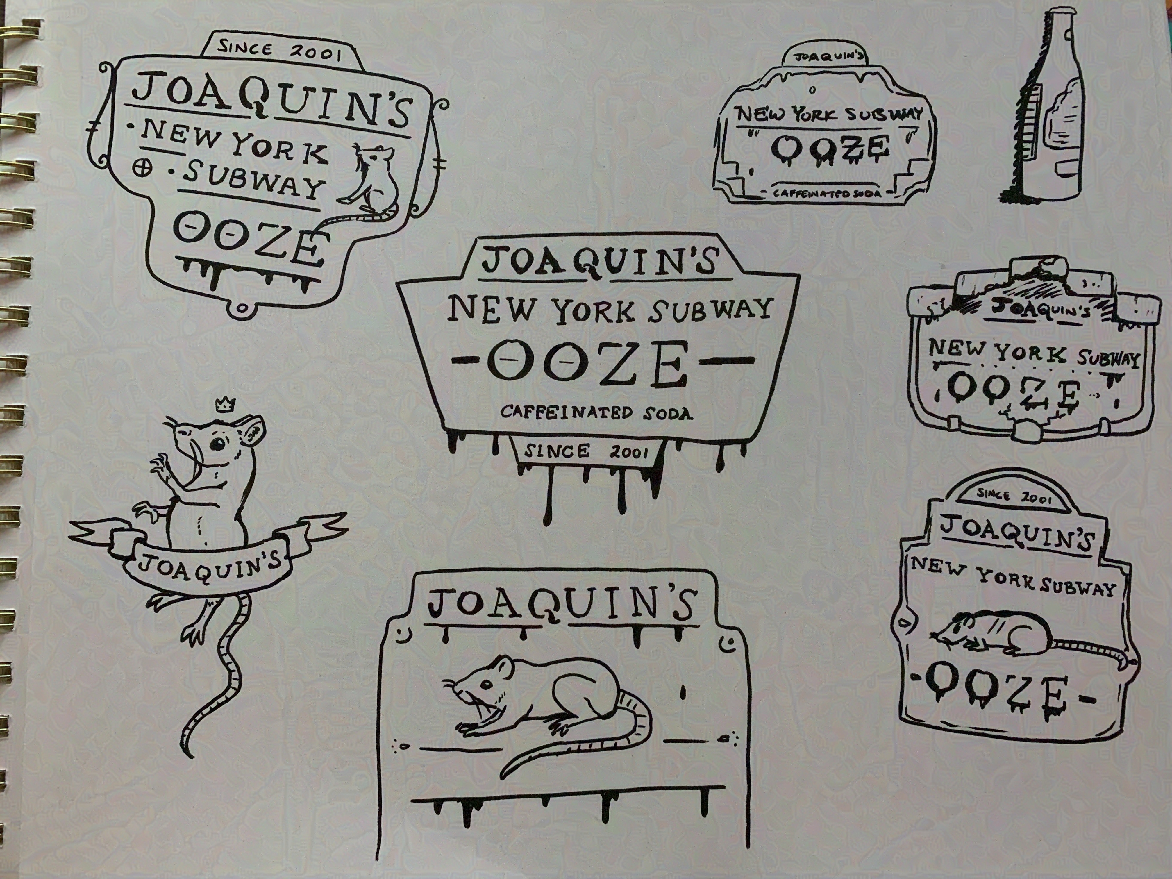 A collection of label sketches.