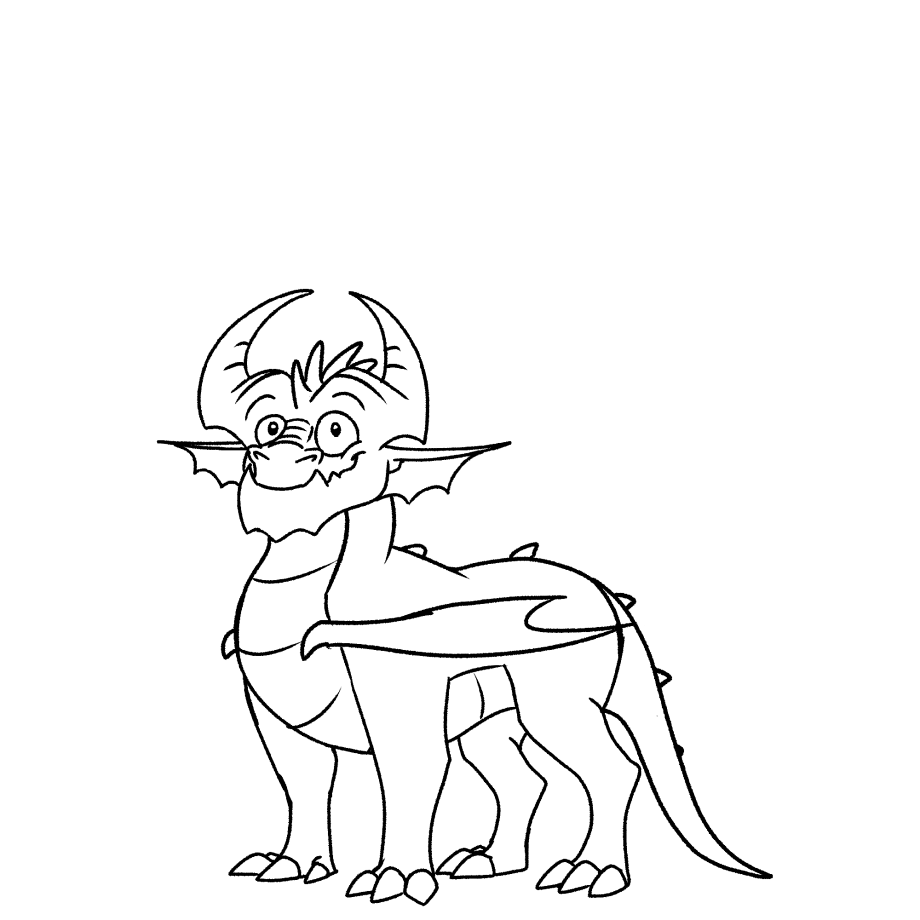 An animated GIF of the dragon breathing out a small flame.